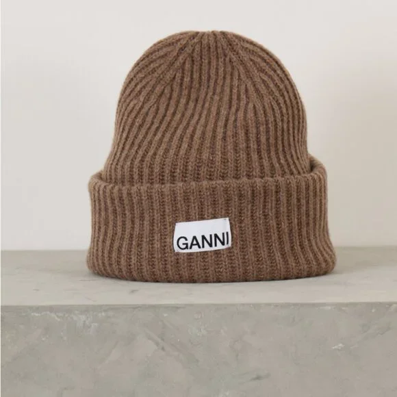 Ganni Ribbed Wool Beanie - Picture 3 of 4